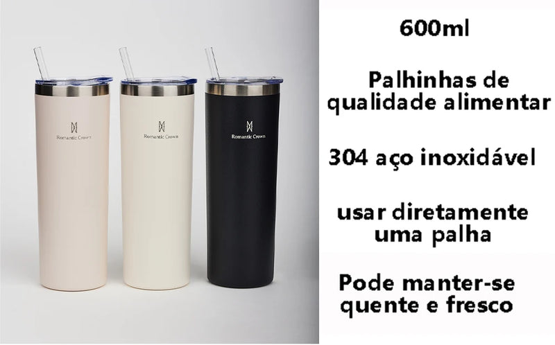 Copo térmico a vácuo, garrafa térmica de água, copo isolado de aço inoxidável