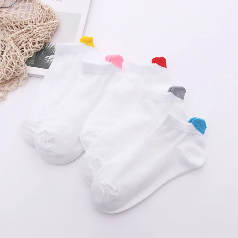 women socks spring summer new arrival korean style love heart ankle love concise style  kawaii white short socks