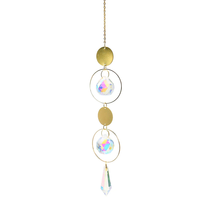 Crystal Star Hexagon Diamond Prisms Sun Catchers Hanging Rainbow Chaser for Window Curtain Pendant Wind Chimes Home Garden Decor