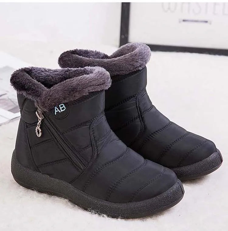 Snow Women Boots Comfortable Women's Boots Waterproof Women Shoes Zipper Shoes Woman Soft Fur Women's Winter Boots Botas Mujer