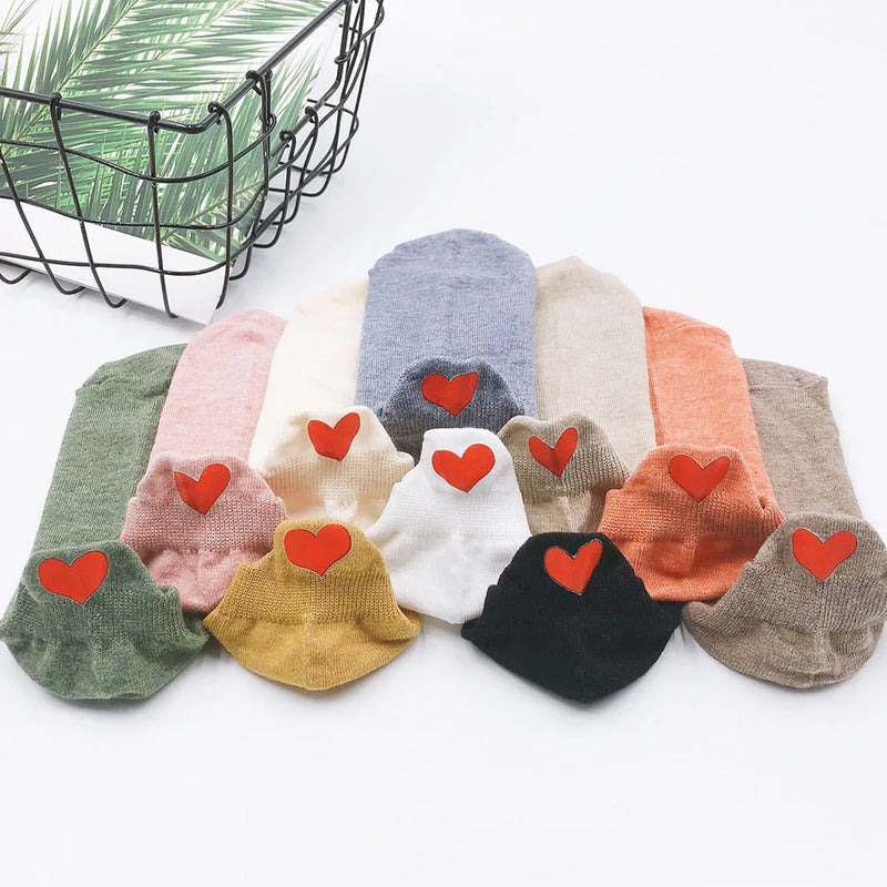 5 pack lot set pair ankle short cotton Women socks summer Korean style daisy Kawaii beautiful happy heelpiece fashion socks