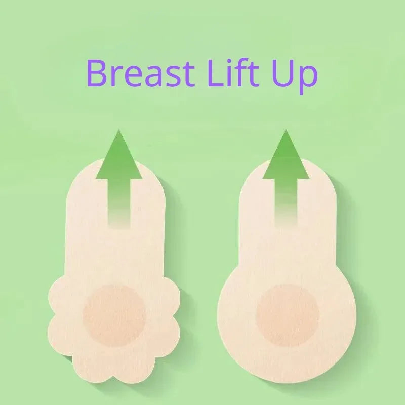 10pcs Women's Invisible Breast Lift Up Tape Overlays on Bra Nipple Stickers Chest Stickers Adhesive Nipple Covers Accessories