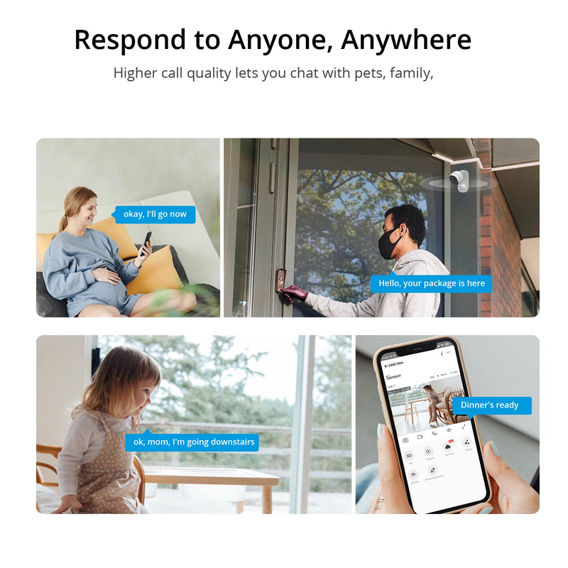 SONOFF CAM Slim WiFi Câmera de segurança inteligente 1080P HD Alarme de movimento Áudio bidirecional Linkage de cena via Alexa Google Home eWeLink APP