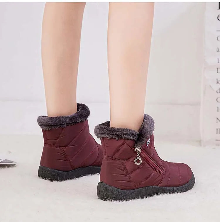 Snow Women Boots Comfortable Women's Boots Waterproof Women Shoes Zipper Shoes Woman Soft Fur Women's Winter Boots Botas Mujer