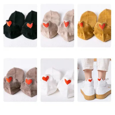 5 pack lot set pair ankle short cotton Women socks summer Korean style daisy Kawaii beautiful happy heelpiece fashion socks