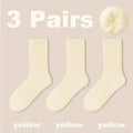 3 Pairs Women Socks Wool Autumn Winter Warm Snow Markron Color Thick Plush Hairy Soft Postpartum Stockings Floor Sleep Socks