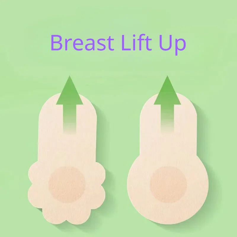 10pcs Women's Invisible Breast Lift Up Tape Overlays on Bra Nipple Stickers Chest Stickers Adhesive Nipple Covers Accessories