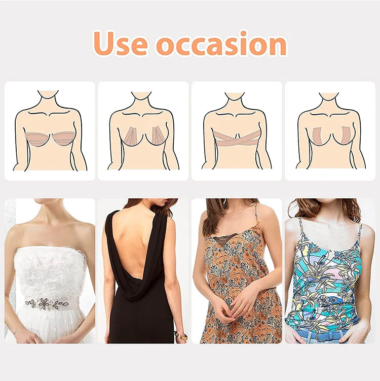 1 Set Boob Tape Bras Women Adhesive Invisible Bra Nipple Pasties Covers Breast Lift Tape Push Up Bralette Strapless Pad Sticker